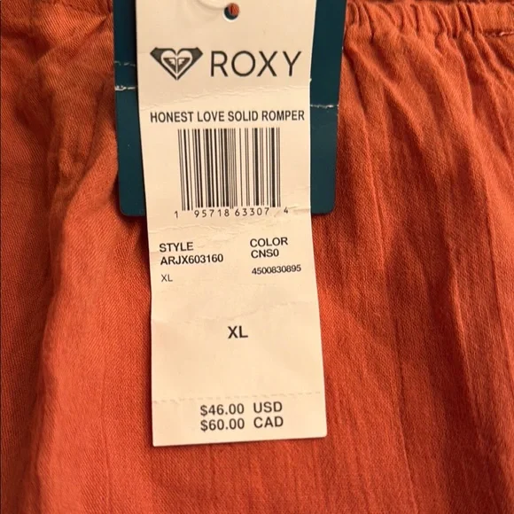 Rust Orange Romper with Ruffle Hem - Picture 4 of 4